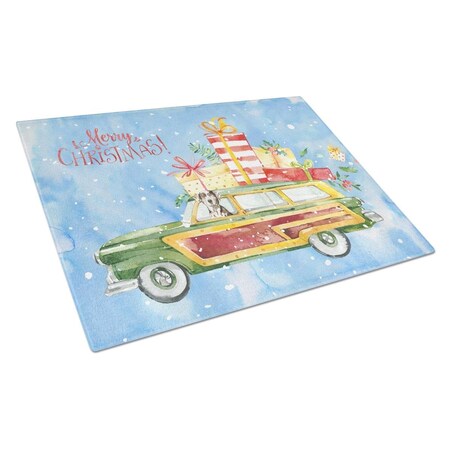 Carolines Treasures Merry Christmas Catahoula Leopard Dog Glass Cutting Board Large CK2402LCB